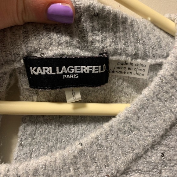 Karl Lagerfeld sequins sweater size large - Picture 4 of 11